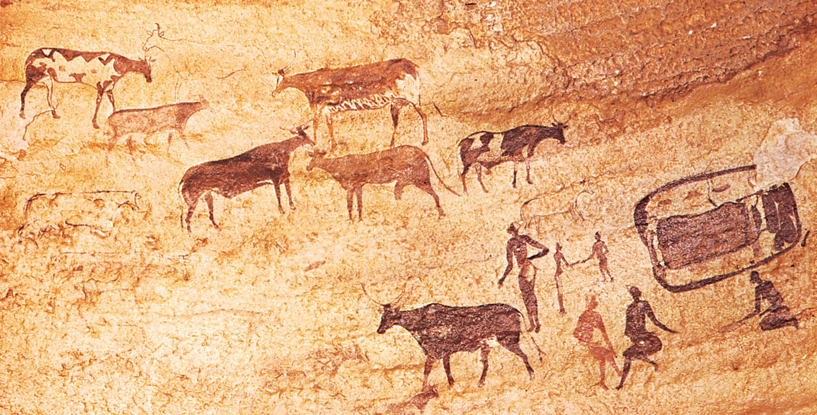 Painting herdsmen cattle Cattle Tassili n Ajjer Alg மானுட சமூகத்தின் பரிணாமம் (பாகம் 01)- ந.மாலதி