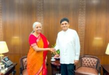 எதிர்க்கட்சித் தலைவர் சஜித், இந்திய அமைச்சர் நிர்மலா சீத்தாராமன் சந்திப்பு