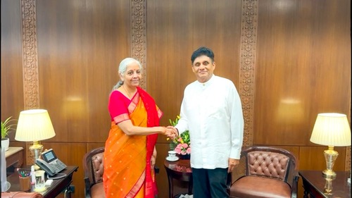 எதிர்க்கட்சித் தலைவர் சஜித், இந்திய அமைச்சர் நிர்மலா சீத்தாராமன் சந்திப்பு