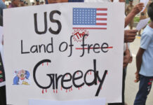 அமெரிக்காவின் செயற்பாடுகளுக்கு எதிராக கொழும்பிலும் ஆர்ப்பாட்டம்