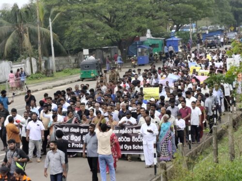 கிவுல் ஓயா எதிர்ப்பு ஆர்ப்பாட்டம்; பெருந்திராளான மக்கள் பங்கேற்பு