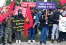 தமிழின படுகொலைக்கு நீதி கோரிய லண்டனில் ஆர்ப்பாட்டம்
