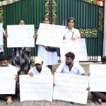 யாழ். போதனா வைத்தியசாலை சுகாதார தொண்டர்கள் போராட்டம்